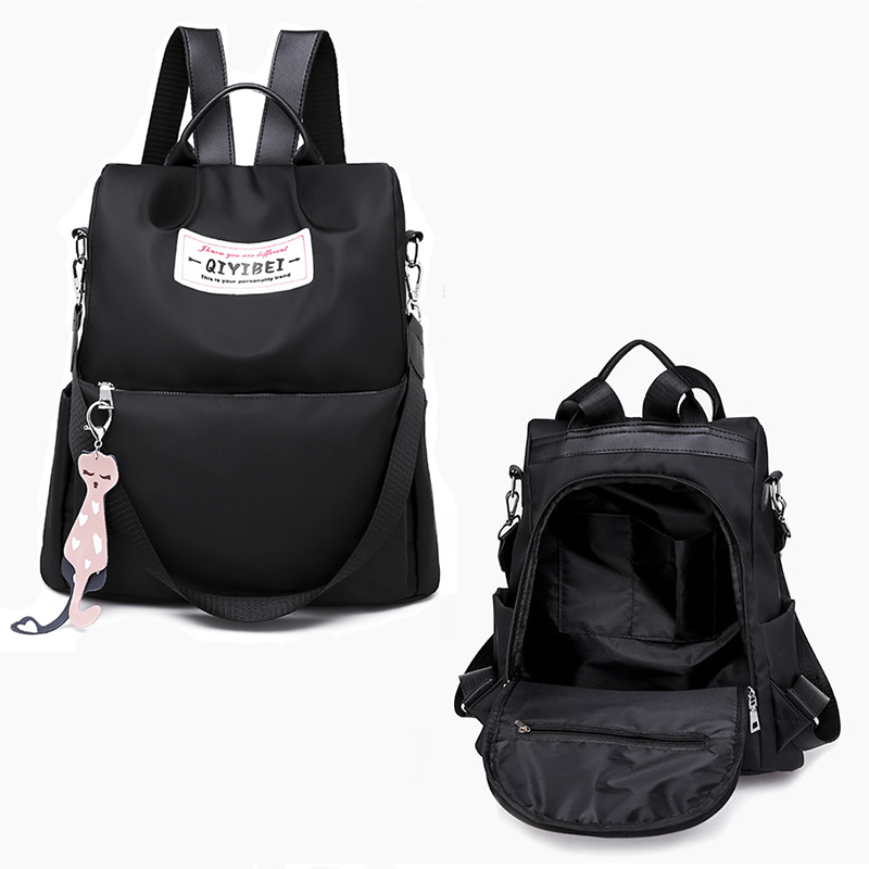 LARAINE Kitten Pendant oxford One Shoulder Two Shoulders Multi-Function And Large Capacity Schoolbag