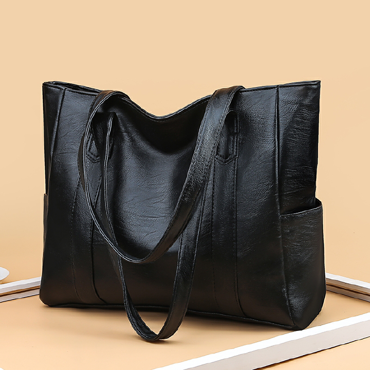 Women's Commuter Large Capacity Pu Leather Shopping Bag Shoulder Tote Bag