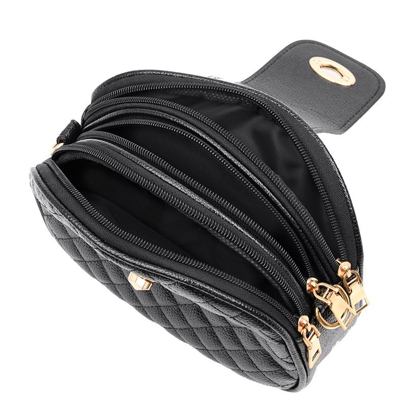 Summer Small Shoulder Girl Messenger Bag Female Three Layers Circle Luxury Handbags Crossbody Bags New Versatile Multi-layer Soft Leather One-shoulder Crossbody Bag Oblique Backpack