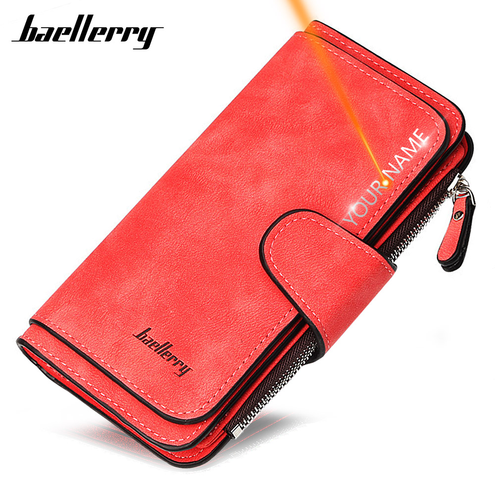 Wallets Name Engrave Fashion Long Leather Top Quality Card Holder Classic Female Wallets