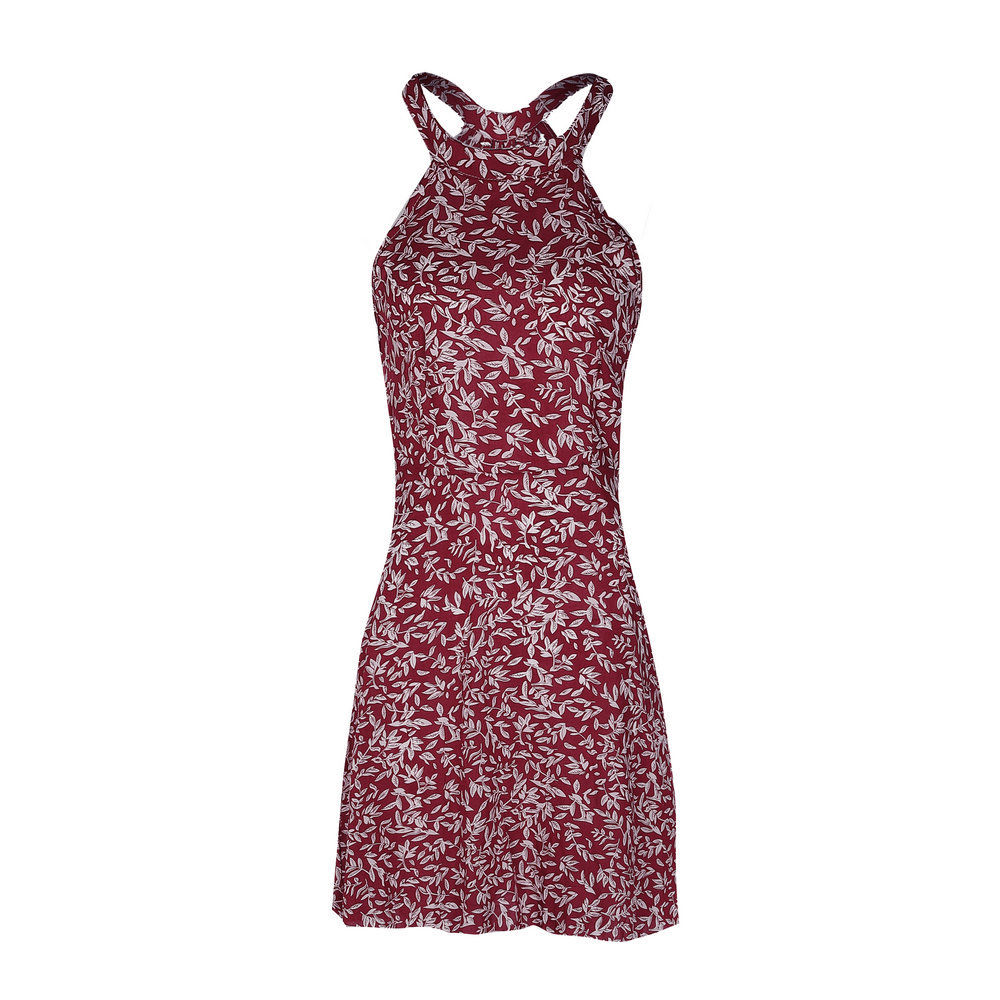 Womens Boho Beach Summer Holiday tumblr Sundress Halter Floral Mini Dresses