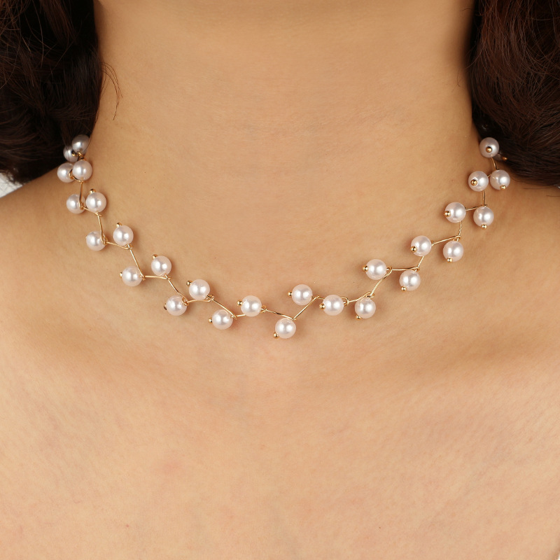 Fashion Women Necklace Choker Pearl Necklace Statement Ladies Collares Gold Necklaces &amp; Pendants