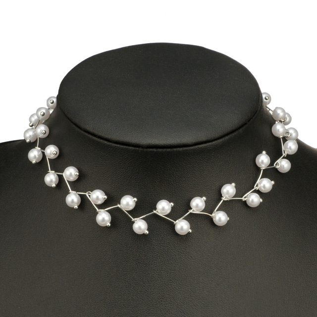 Fashion Women Necklace Choker Pearl Necklace Statement Ladies Collares Gold Necklaces &amp; Pendants