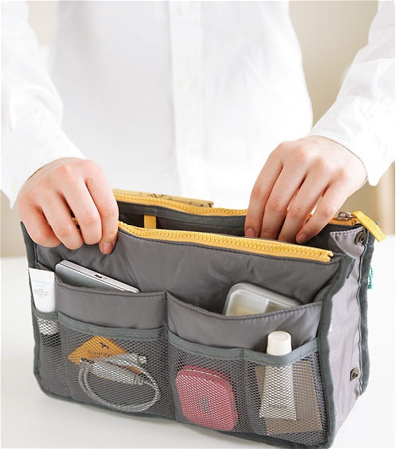 Cosmetic Storage Bag Nylon Travel Insert Organizer  Makeup Bag Handbag Accessories