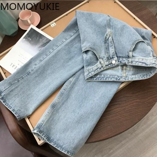 High Waist Women&apos;s FashionJeans Woman Girls Women Wide Leg Pants Female Jean Trousers &amp; Leggings
