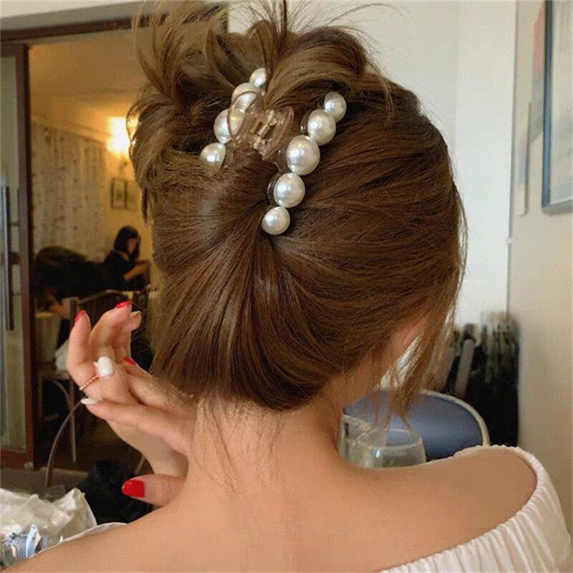Big Pearls Acrylic Hair Claw Clips Big Size Makeup Hair Styling Barrettes Accessories &amp; Tools