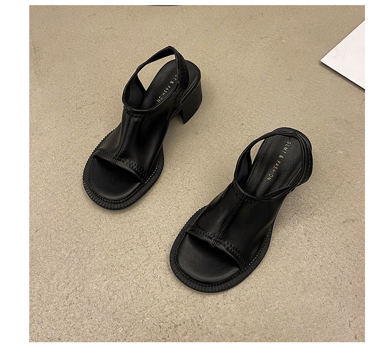 Ladies Sexy Square Toe Slip on Clear Heel Transparent PVC Sandals Women High Heels Shoes