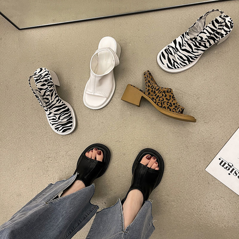 Ladies Sexy Square Toe Slip on Clear Heel Transparent PVC Sandals Women High Heels Shoes