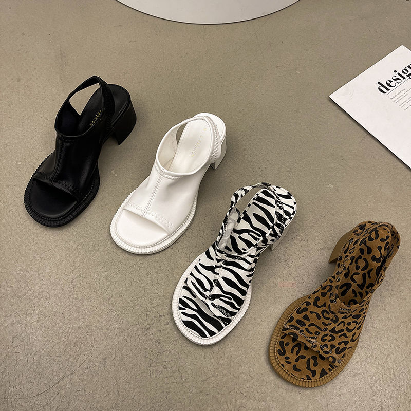 Ladies Sexy Square Toe Slip on Clear Heel Transparent PVC Sandals Women High Heels Shoes