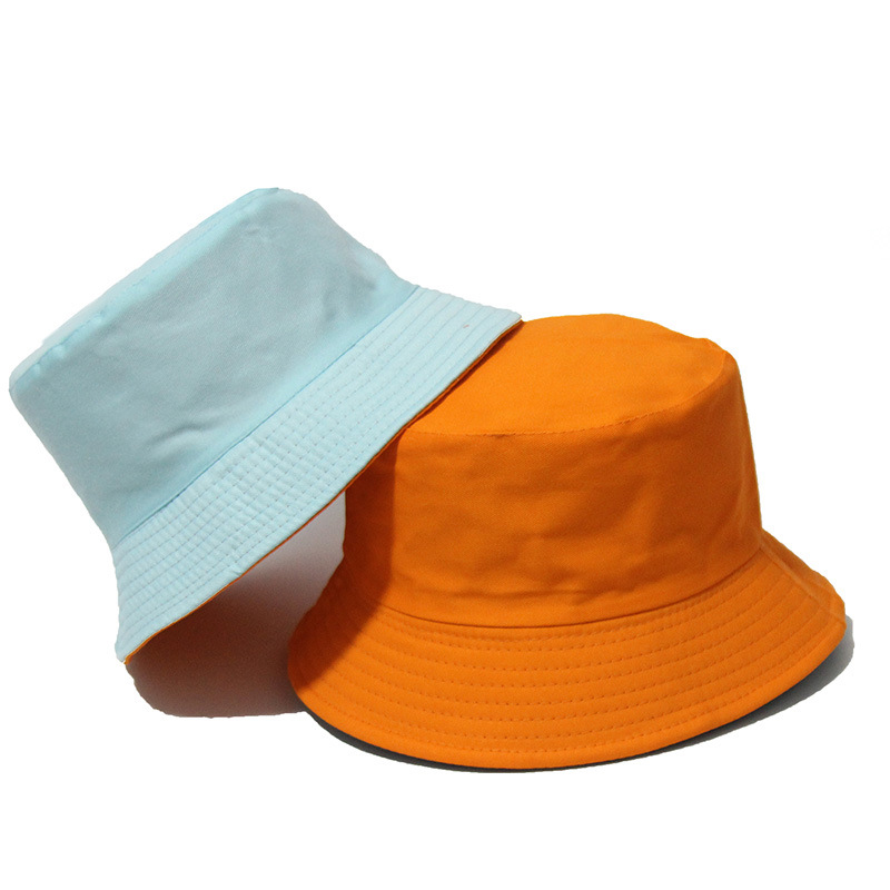 Black  Solid Bucket Hat Two side Wear Unisex Bob Caps Hip Hop Gorros Men women Hats &amp; Caps