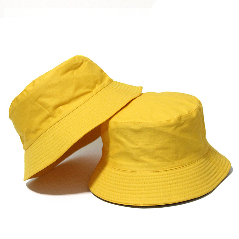 Black  Solid Bucket Hat Two side Wear Unisex Bob Caps Hip Hop Gorros Men women Hats &amp; Caps