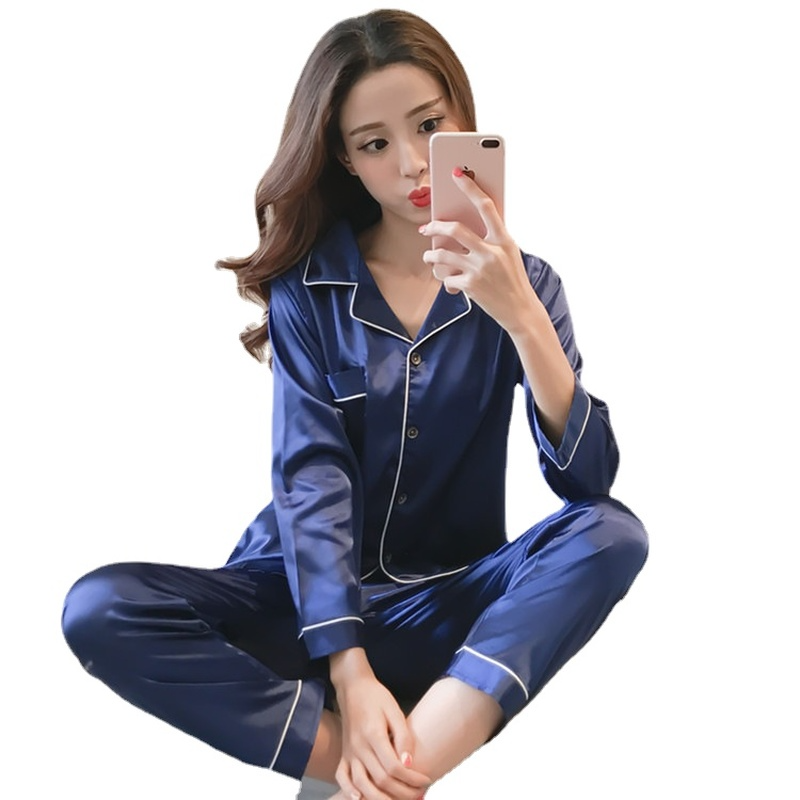 Silk Satin Pajamas for Womens Pyjamas Set Long Sleeve Sleepwear Women Set Pajamas Sleepwear
