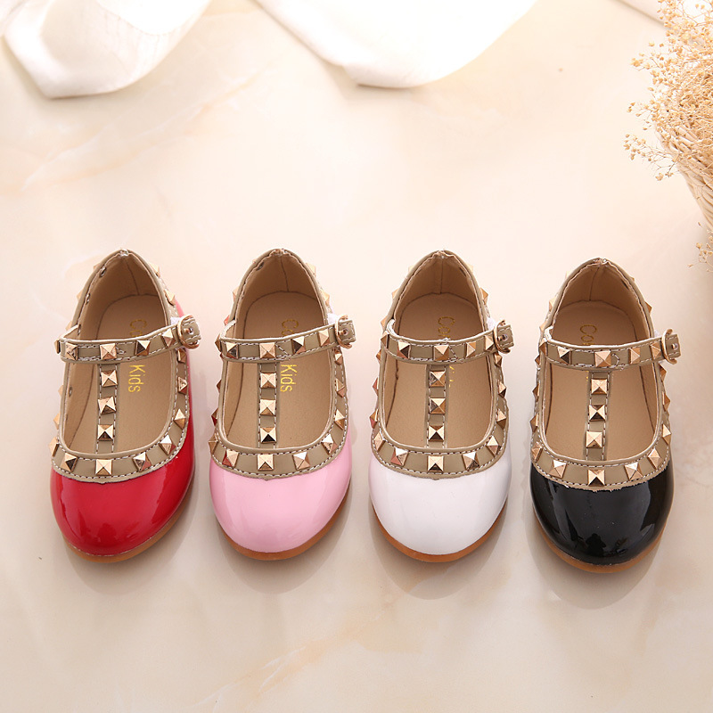 Girls Sandals Rivets Single Shoes Kids Leather Shoes children nude sandal toddler Girls Dress Shoes