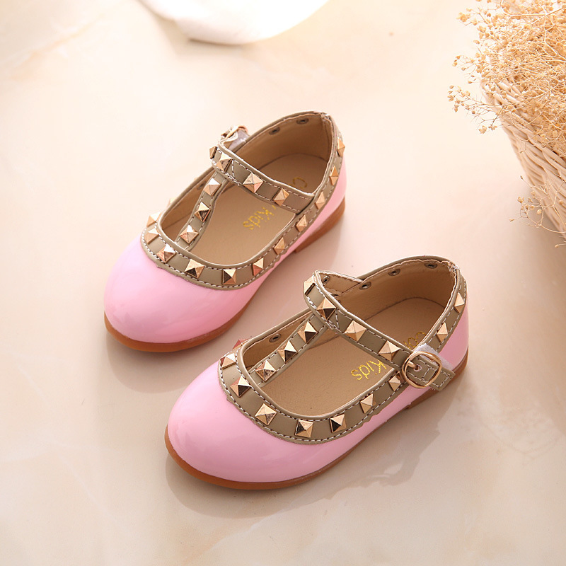 Girls Sandals Rivets Single Shoes Kids Leather Shoes children nude sandal toddler Girls Dress Shoes