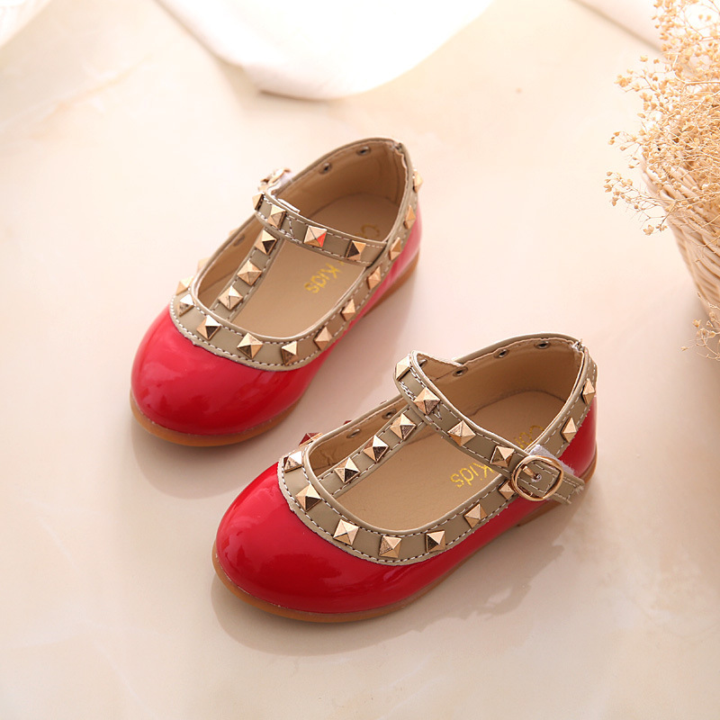 Girls Sandals Rivets Single Shoes Kids Leather Shoes children nude sandal toddler Girls Dress Shoes
