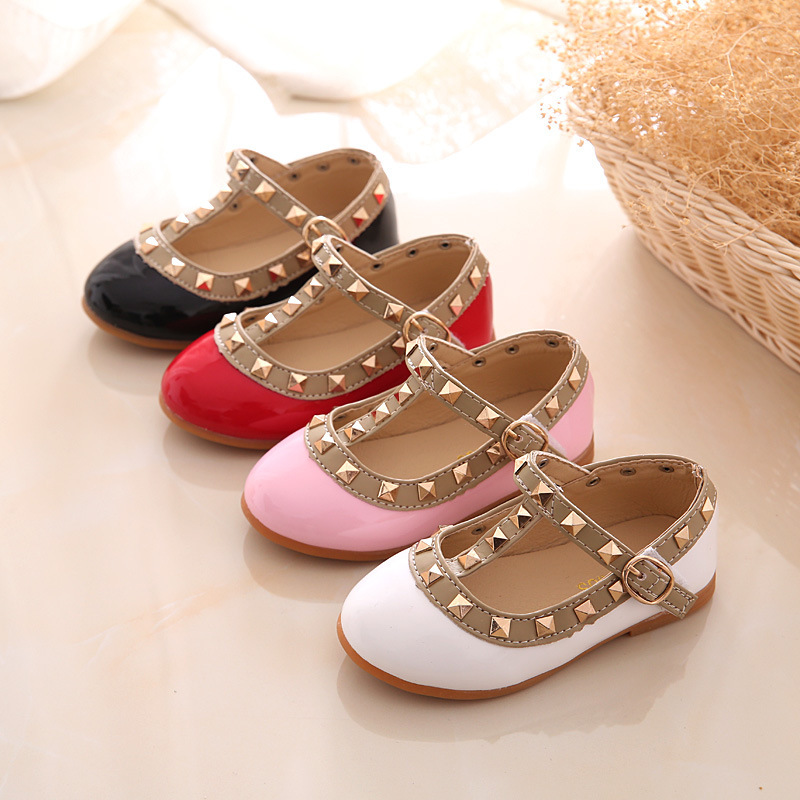 Girls Sandals Rivets Single Shoes Kids Leather Shoes children nude sandal toddler Girls Dress Shoes