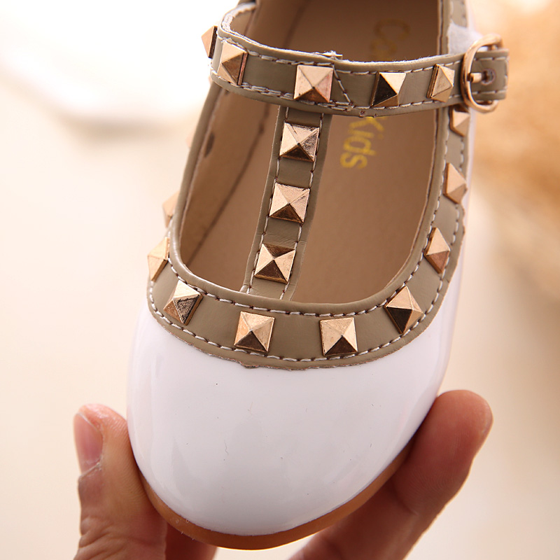 Girls Sandals Rivets Single Shoes Kids Leather Shoes children nude sandal toddler Girls Dress Shoes