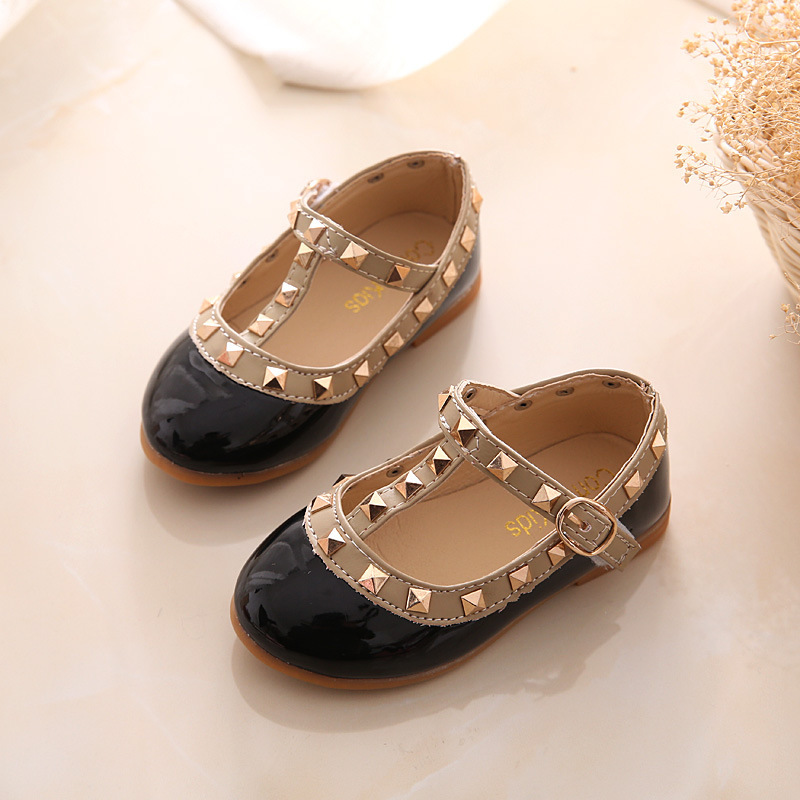 Girls Sandals Rivets Single Shoes Kids Leather Shoes children nude sandal toddler Girls Dress Shoes