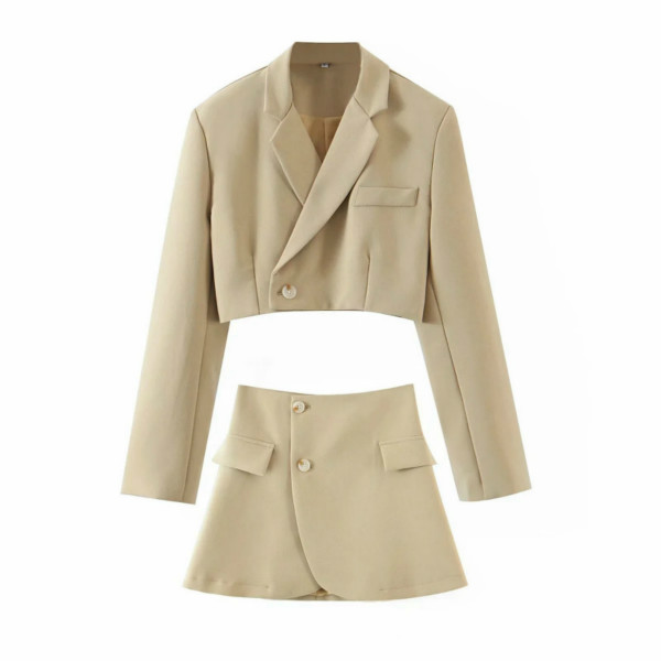 Northflow Matching Set Blazer And Skirts Women England style Navel Exposed  Suits &amp; Separates