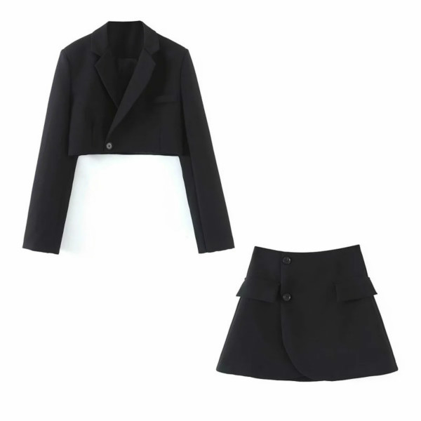 Northflow Matching Set Blazer And Skirts Women England style Navel Exposed  Suits &amp; Separates
