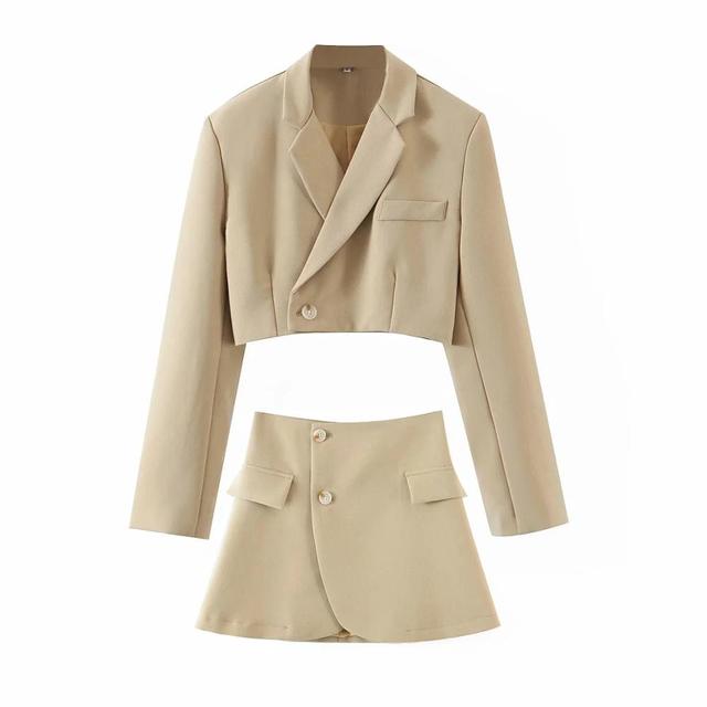 Northflow Matching Set Blazer And Skirts Women England style Navel Exposed  Suits &amp; Separates