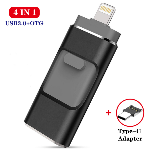 4 in 1 HD USB Stick 3.0 Flash Stick for iPhone/Android Type   128 GB 64 GB 32 GB USB Flash Drives