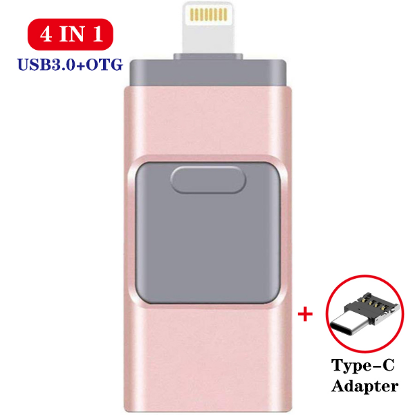 4 in 1 HD USB Stick 3.0 Flash Stick for iPhone/Android Type   128 GB 64 GB 32 GB USB Flash Drives