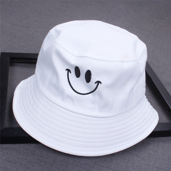 1PC Women Smile Bucket Hat Double Sided Bucket Hat Smiling Face Unisex  Hats &amp; Caps