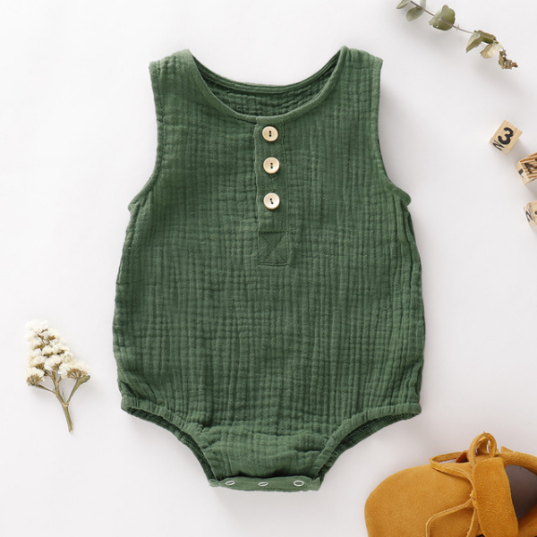 Summer Infant Baby Boys Girls Romper Muslin Sleeveless Newborn Rompers Baby Clothing
