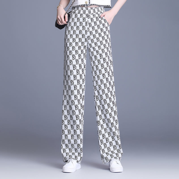 2021 new high-waist wide-leg pants women Korean version of the fashion is thin drape  Trousers &amp; Leg