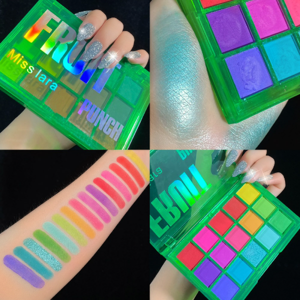 Miss lara  Makeup Sweet Party Eyeshadow Pallete Neon Palette 15 Shimmer Glitter Matte Makeup