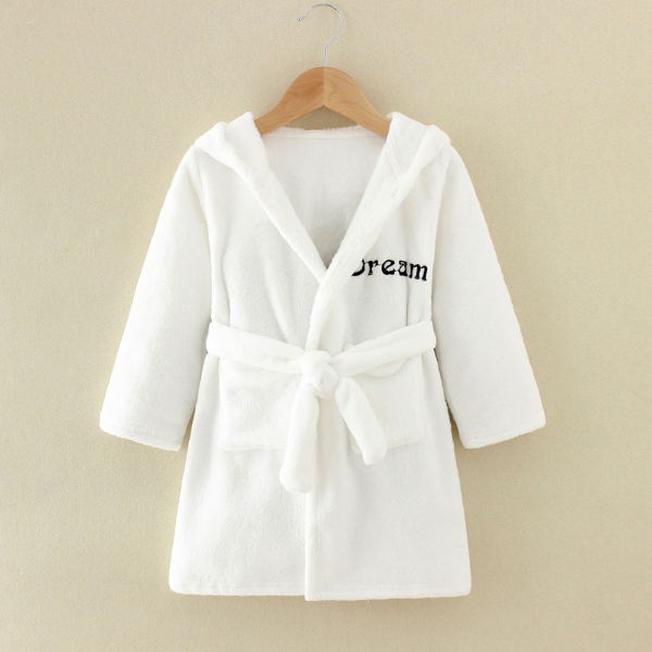 Long Sleeve Hooded Children's Bathrobe Cartoon Print Kids Robe Lovely Animal Boy Bath Sleepwear