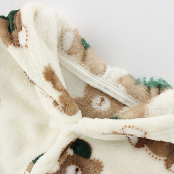 Long Sleeve Hooded Children's Bathrobe Cartoon Print Kids Robe Lovely Animal Boy Bath Sleepwear