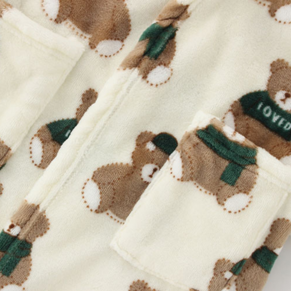 Long Sleeve Hooded Children's Bathrobe Cartoon Print Kids Robe Lovely Animal Boy Bath Sleepwear