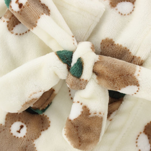 Long Sleeve Hooded Children's Bathrobe Cartoon Print Kids Robe Lovely Animal Boy Bath Sleepwear