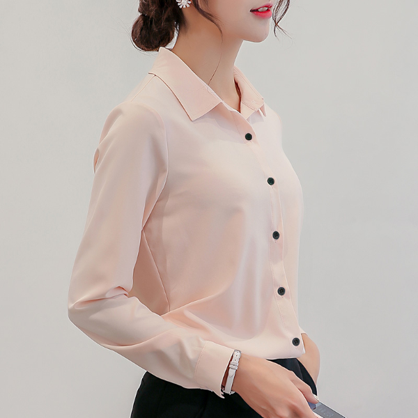 BIBOYAMALL White Blouse Women Chiffon Office Career Shirts Tops Fashion Tops