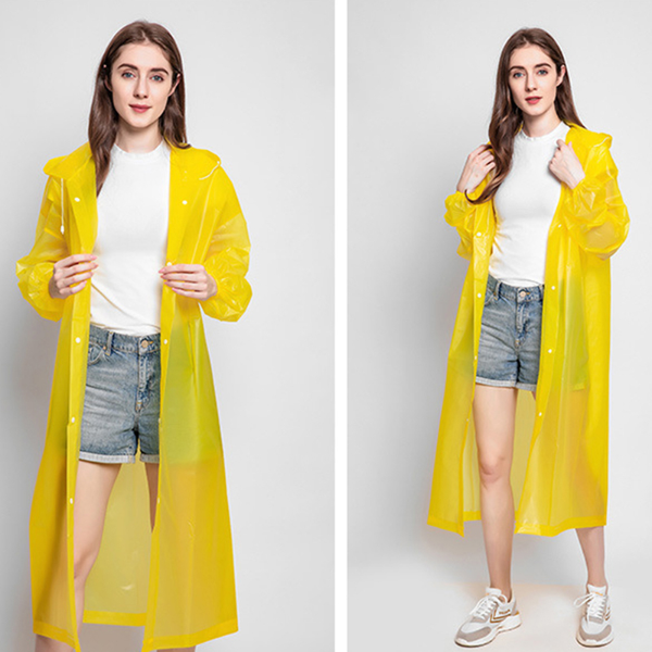 Fashion PEVA Women Man Raincoat Thickened Waterproof Rain Poncho Coat Adult Clear Dresses