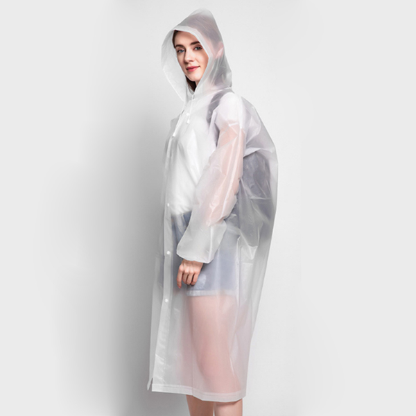 Fashion PEVA Women Man Raincoat Thickened Waterproof Rain Poncho Coat Adult Clear Dresses