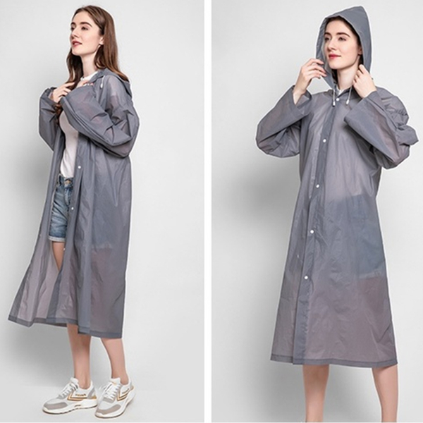Fashion PEVA Women Man Raincoat Thickened Waterproof Rain Poncho Coat Adult Clear Dresses