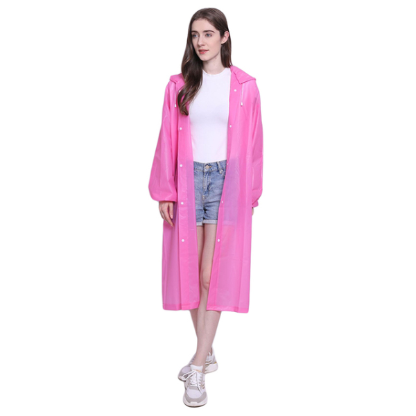 Fashion PEVA Women Man Raincoat Thickened Waterproof Rain Poncho Coat Adult Clear Dresses