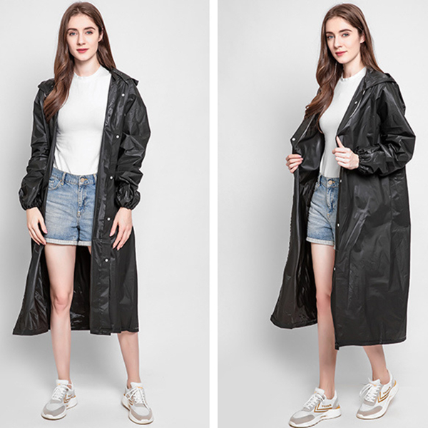 Fashion PEVA Women Man Raincoat Thickened Waterproof Rain Poncho Coat Adult Clear Dresses