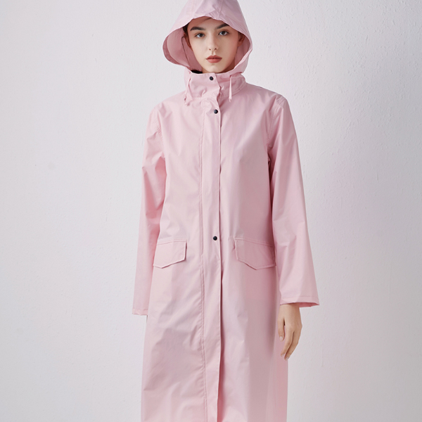 Women New Stylish Long Raincoat Waterproof Rain Jacket  with Hood Coats & Jackets