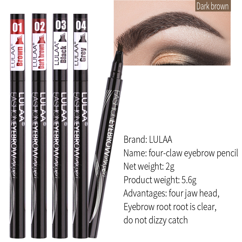 Natural Eyebrow Pen Waterproof Four Claw Eye Brow Tint Makeup Colors Eyebrow Pencil Brown Makeup