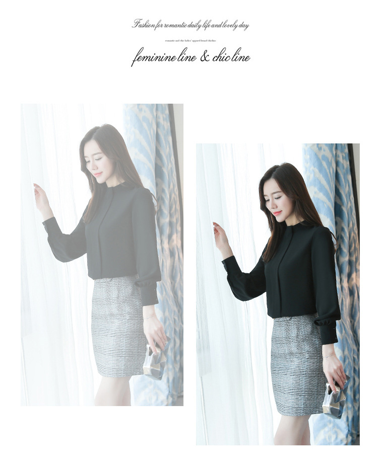 New Autumn Spring Tops Women Fashion Ladies Long Sleeve Shirts Casual Chiffon Blouse Tops