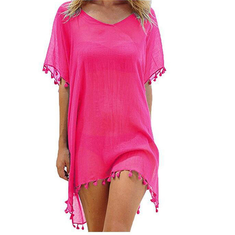 2021 Chiffon Tassels Beach Wear Women Swimsuit Cover Up Swimwear  Dresses