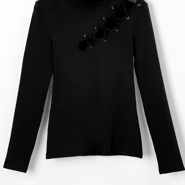 Women Sexy Hollow Out Slim Fit Long Sleeve Slim Fashion Evening Party Club Wear Casual Tops