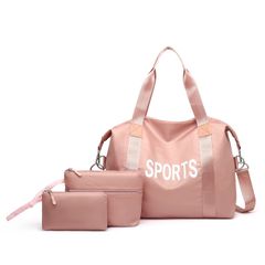 Women  Travel & Shopping Bags Large Capatity  Solid color Sports bag Pink one size