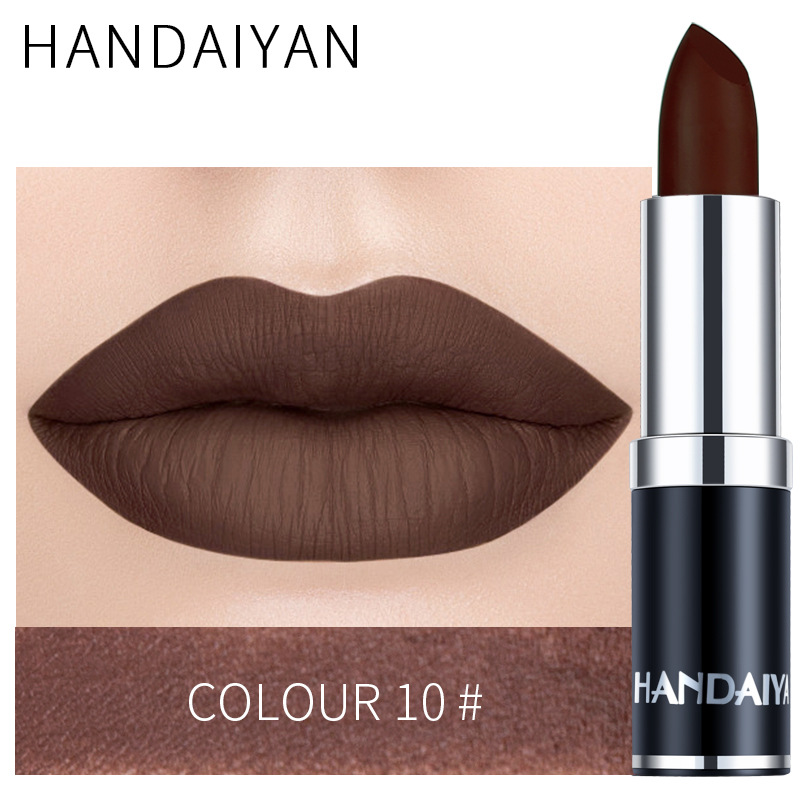 Sexy Brown 12 Colors Matte Lipsticks Waterproof Matte Lipstick Lip Sticks Cosmetic Makeup