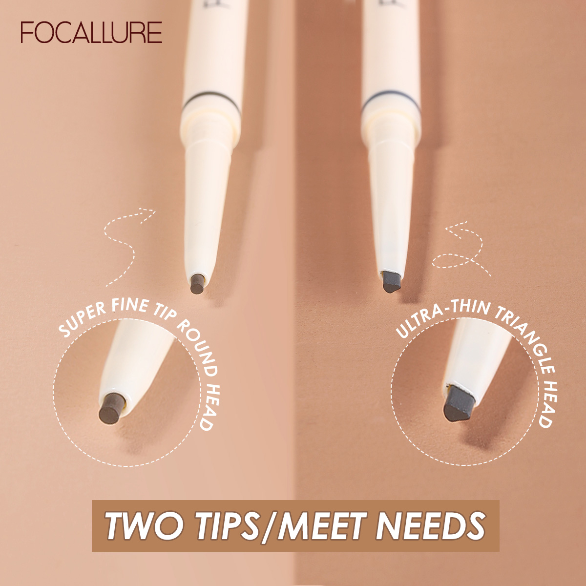 FOCALLURE Artist Sketch Eyebrow Pencil Waterproof Natural Long Lasting Tint 4 Color Brows Eye Makeup