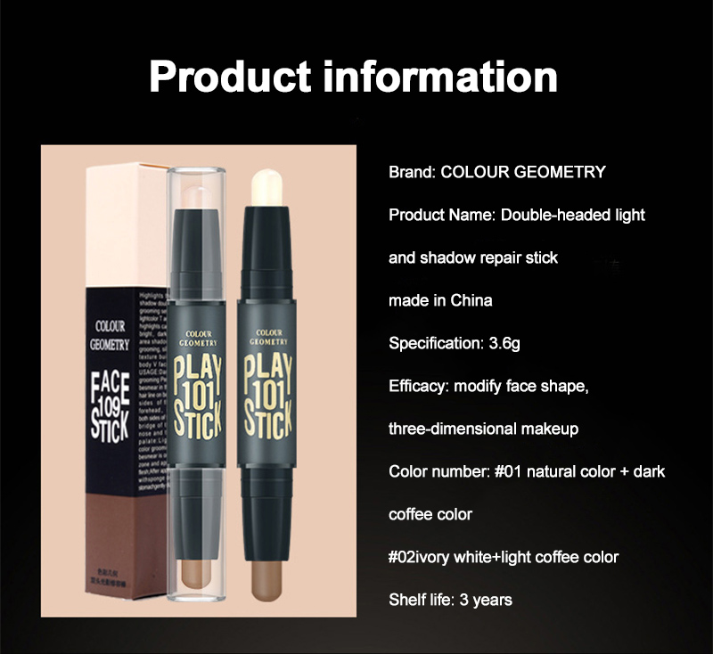 Double-head Makeup Highlighter V Face Concealer Contouring Bronzers Highlighters Pen Cosmetic Makeup